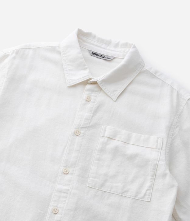 Camisa Infantil en Algodón con Lino Texturizada - Talle 5 a 14 años 7