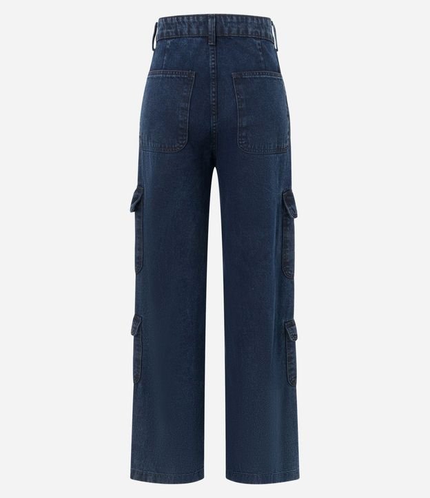 Pantalón Wide Leg en Jeans con Bolsillos Carpintero y Cargo 8