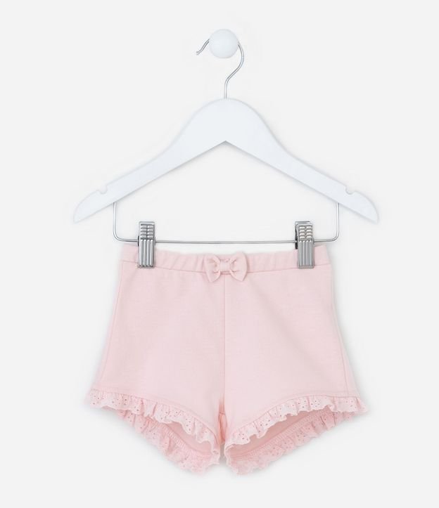 Short Infantil con Volados y Lazo - Talle 0 a 18 meses