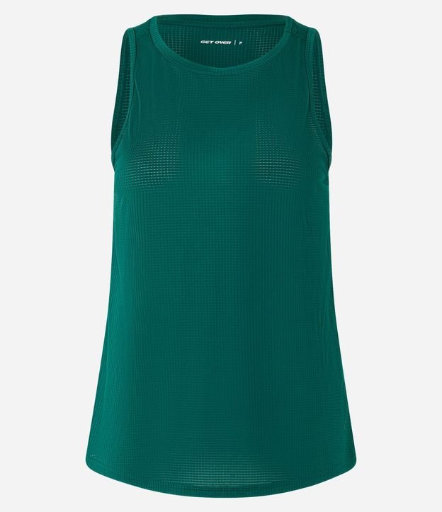 Musculosa Deportiva en Microfibra Texturizada y Bajo Redondeado