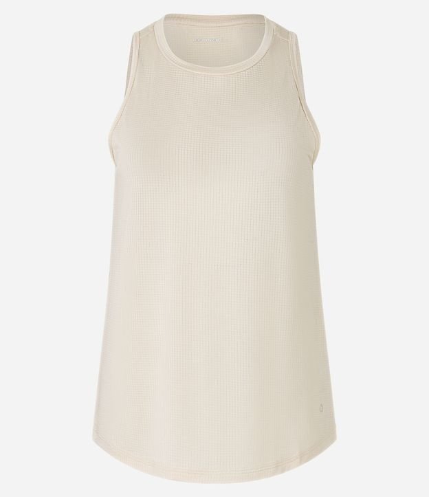 Musculosa Deportiva en Microfibra Texturizada y Bajo Redondeado