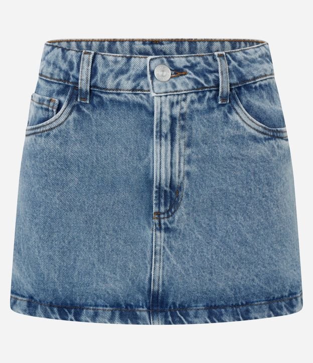 Pollera Mini en Jeans con Cintura Mediana 6