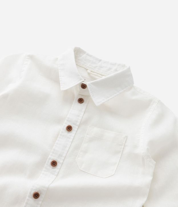 Camisa Infantil en Lino y Algodón con Pequeño Bolsillo - Talle 1 a 6 años 9