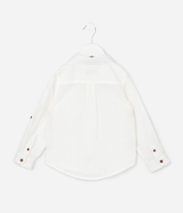 Camisa Infantil en Lino y Algodón con Pequeño Bolsillo - Talle 1 a 6 años 2