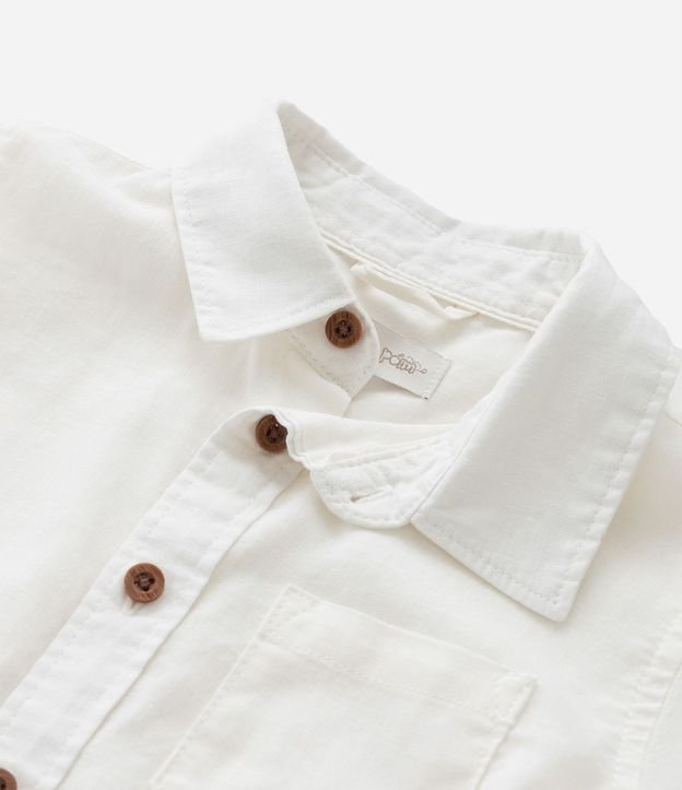 Camisa Infantil en Lino y Algodón con Pequeño Bolsillo - Talle 1 a 6 años 7
