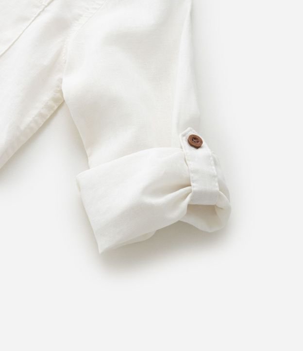 Camisa Infantil en Lino y Algodón con Pequeño Bolsillo - Talle 1 a 6 años 8