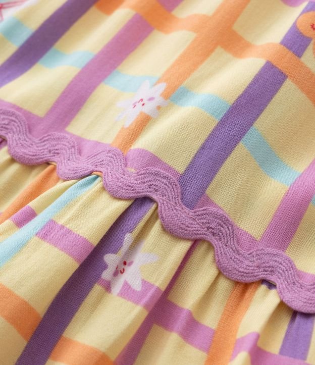Vestido Infantil en Viscosa con Estampa de Cuadros - Tam1 a 6 años 4