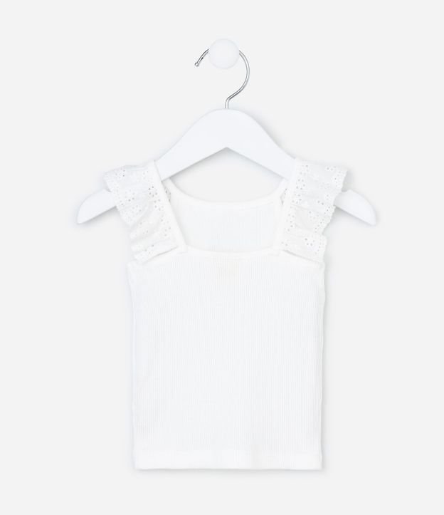Musculosa Infantil en Rib con Volado en el Cuello - Talle 3 a 18 meses 2