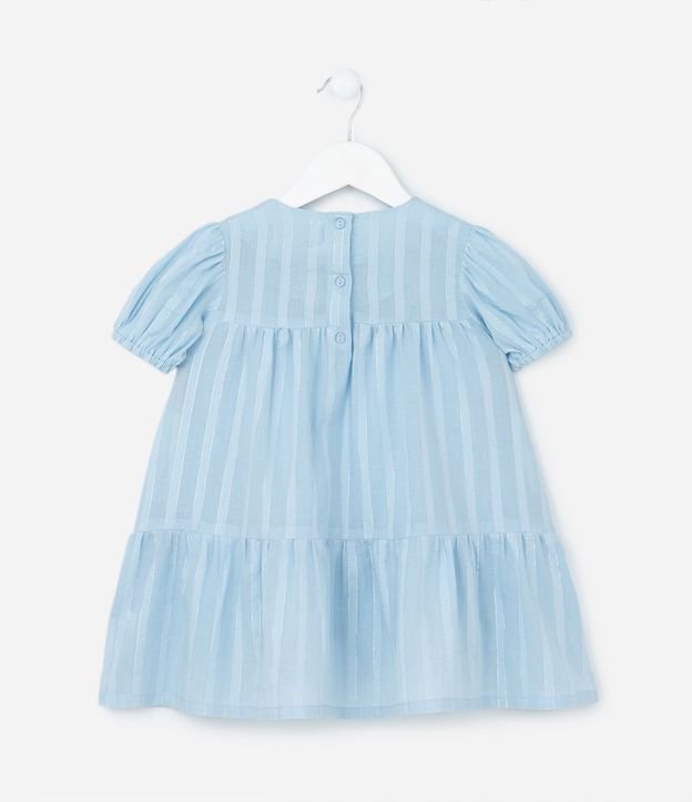 Vestido Infantil en Viscosa con Hilos Metalizados y Volados - Talle 1 a 5 años 3