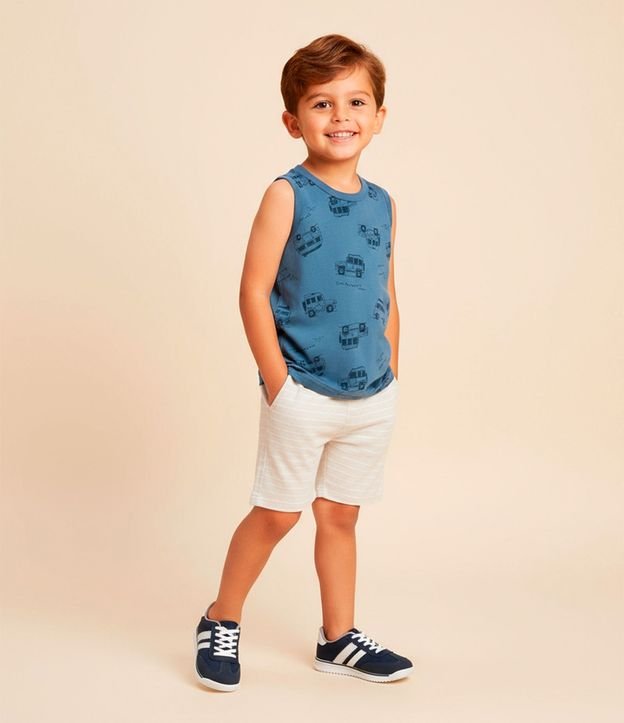 Conjunto Infantil con Estampa de Coches y Rayas - Talle 1 a 6 años