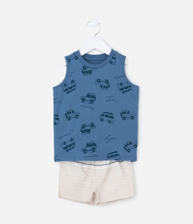Conjunto Infantil con Estampa de Coches y Rayas - Talle 1 a 6 años