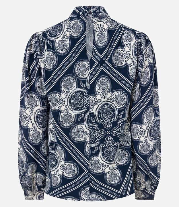 Blusa en Viscosa con Manga Abullonada y Estampa Paisley 2