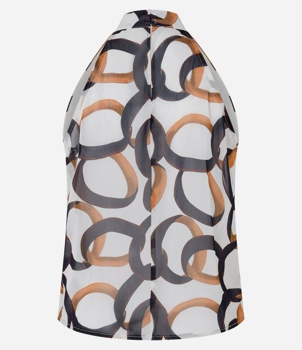 Blusa Cuello Halter en Chiffon con Estampa de Eslabones 7