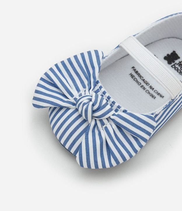 Zapatilla Infantil en Tricolina Rayada con Moña - Talle 15 a 19 3