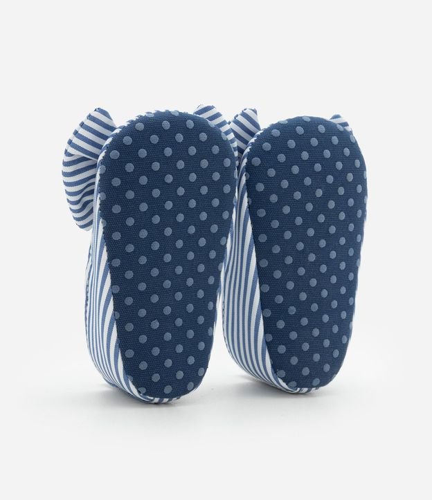 Zapatilla Infantil en Tricolina Rayada con Moña - Talle 15 a 19 4