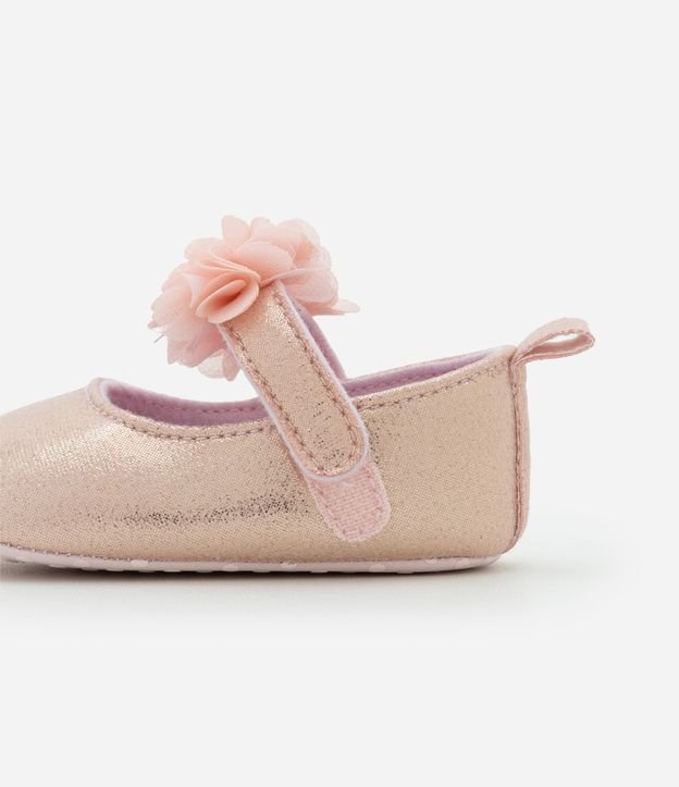 Zapatilla Infantil con Tira de Flores y Cinta para el Pelo - Talle 15 a 19 2