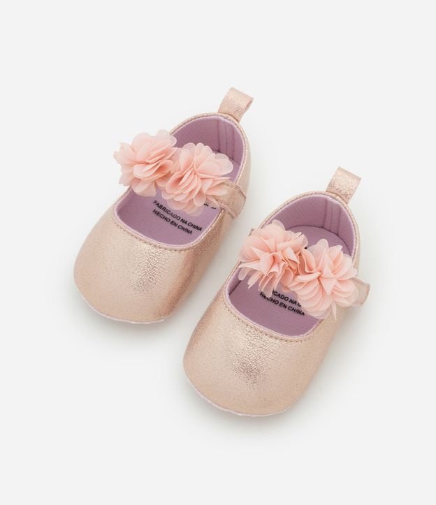 Zapatilla Infantil con Tira de Flores y Cinta para el Pelo - Talle 15 a 19 3