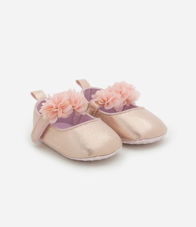Zapatilla Infantil con Tira de Flores y Cinta para el Pelo - Talle 15 a 19 5