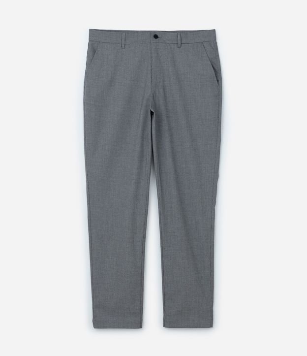 Pantalón Slim en Viscosa Sastrería con Estampa de Cuadros en Hilo Teñido 6