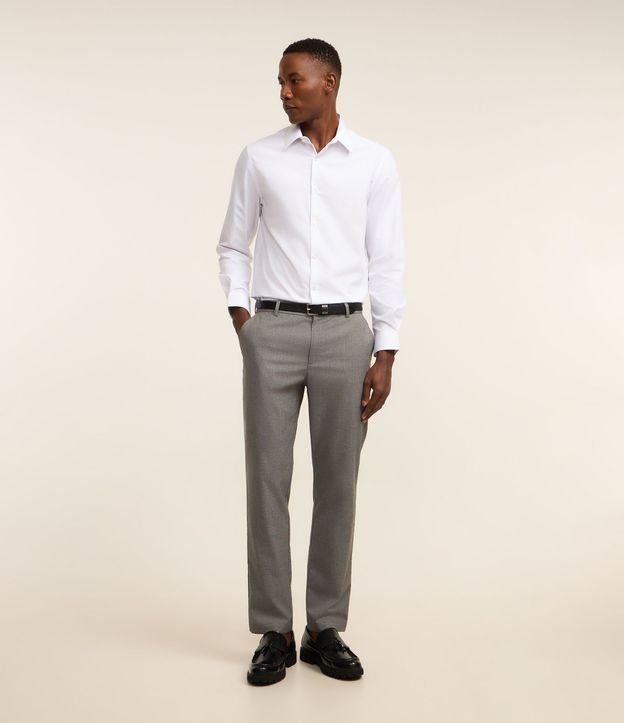 Pantalón Slim en Viscosa Sastrería con Estampa de Cuadros en Hilo Teñido 3