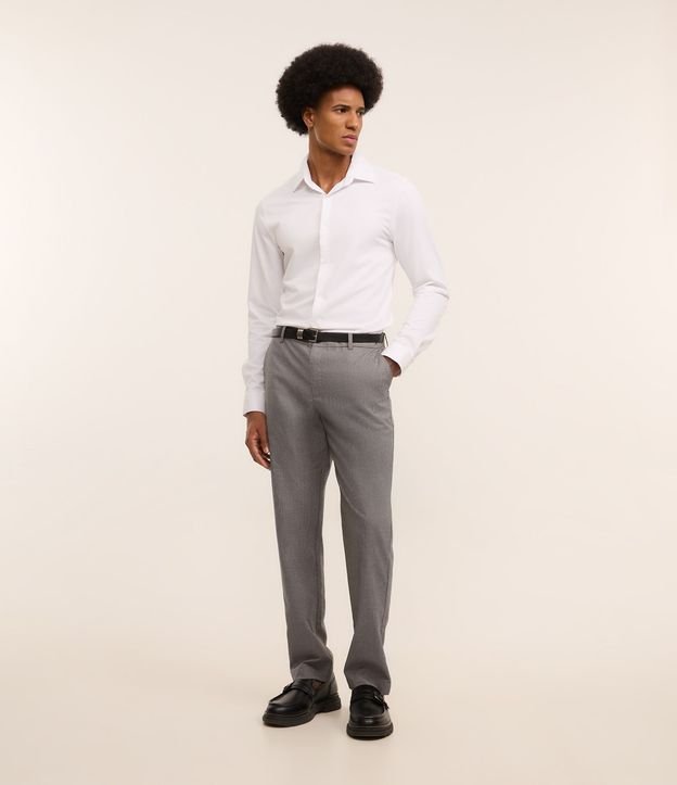 Pantalón Slim en Viscosa Sastrería con Estampa de Cuadros en Hilo Teñido 2