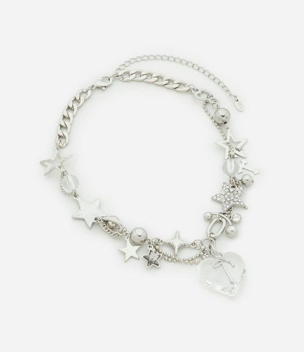 Collar Maxi en Metal con Colgantes Múltiplos de Estrella Corazón Cruz 3
