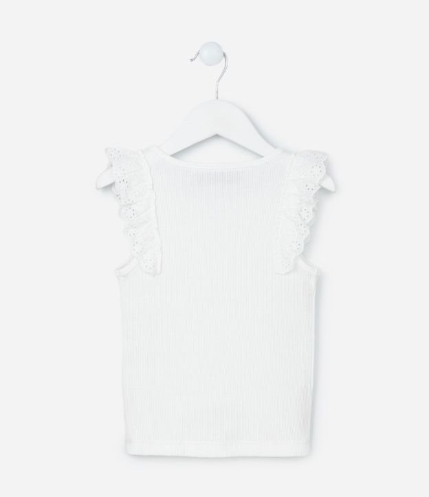 Musculosa Infantil en Rib con Volado de Broderie - Talle 5 a 14 años 3