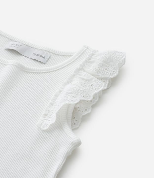 Musculosa Infantil en Rib con Volado de Broderie - Talle 5 a 14 años 5