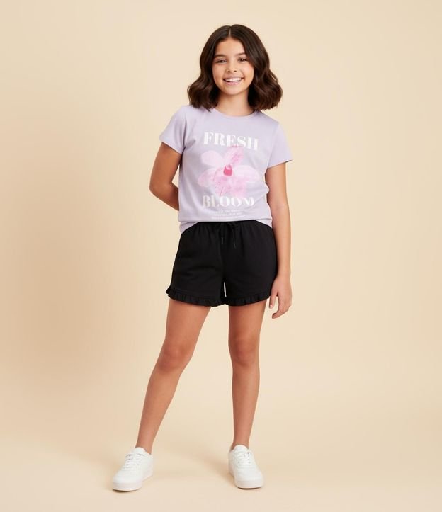 Short Infantil en Microfibra con Volados - Talle 5 A 14 años
