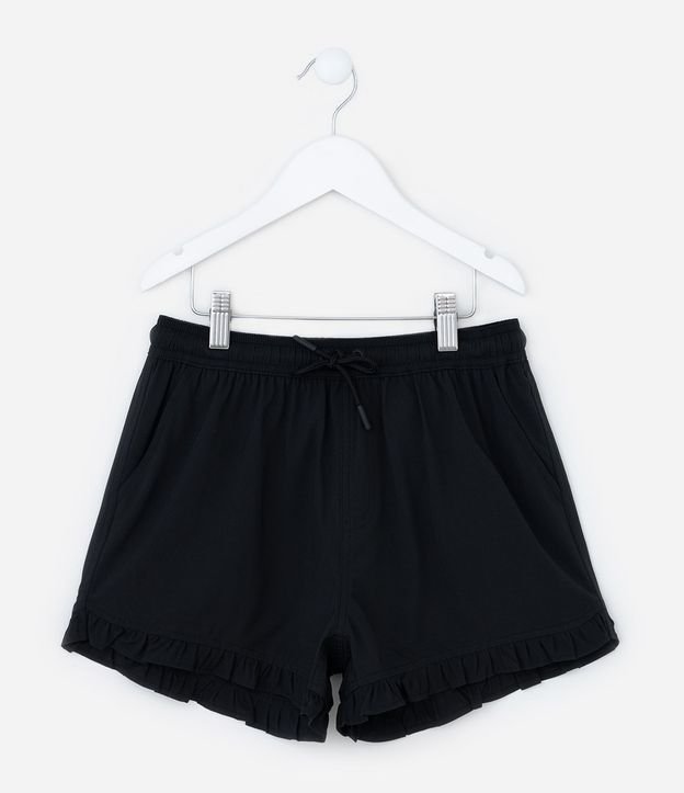 Short Infantil en Microfibra con Volados - Talle 5 A 14 años 2