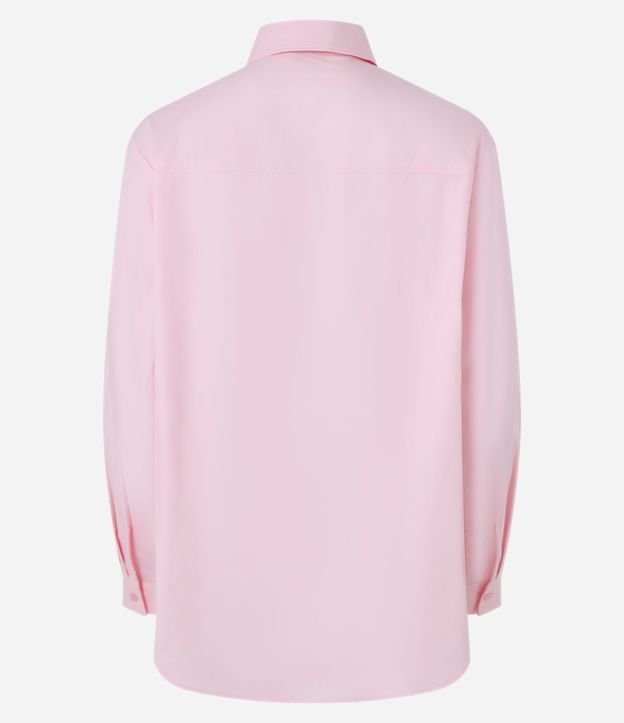 Camisa Oversized en Tricolina con Hilo Teñido y Botones 6