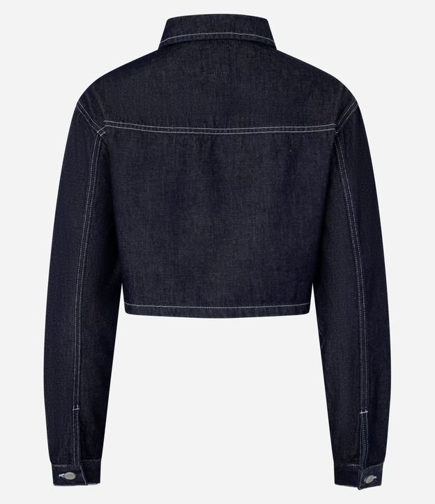 Camisa Cropped en Jeans con Pespontos Contrastantes 6