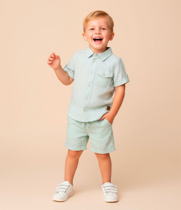 Bermuda Infantil en Lino con Bolsillo - Talle 1 a 5 años