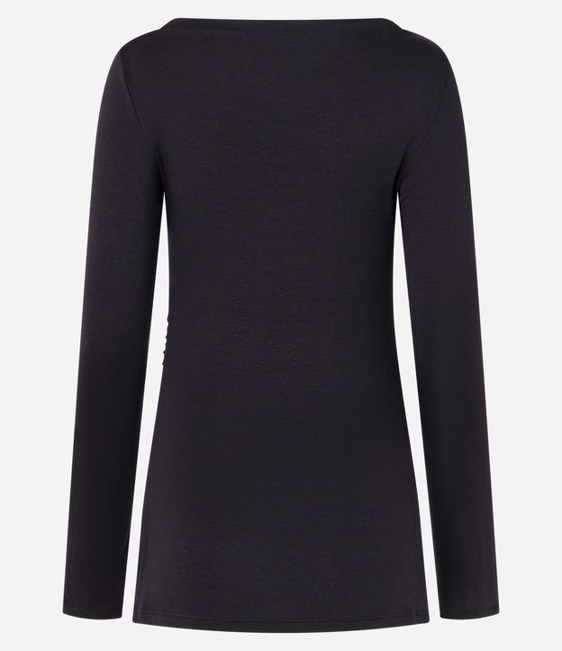 Blusa en Rib con Fruncido Lateral y Cuello Alto 6
