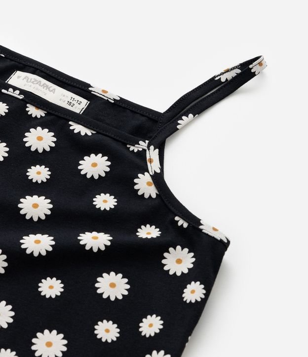 Vestido Infantil con Superposición y Estampa Margaritas - Talle 5 a 14 años 5