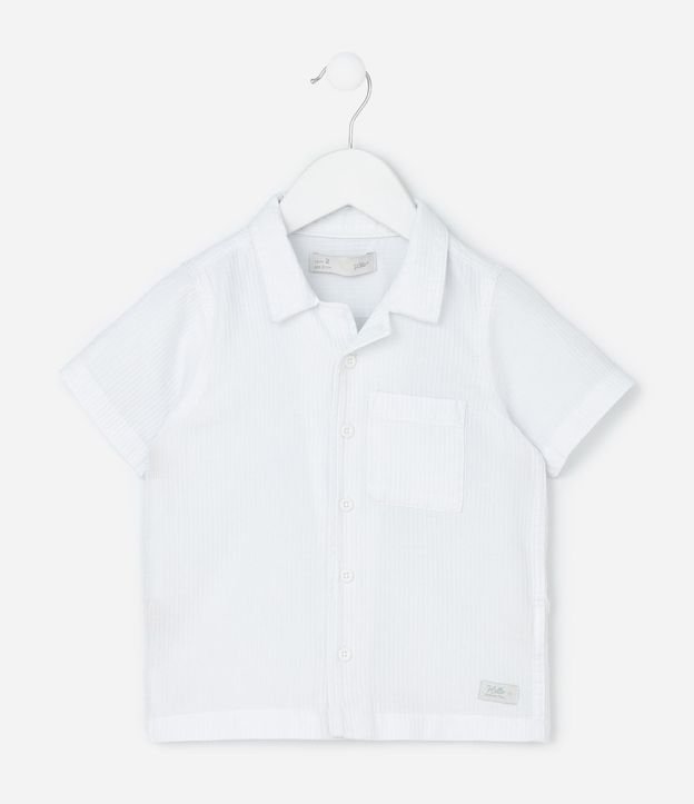 Camisa Infantil con Pequeño Bolsillo Texturizada - Talle 1 a 6 años 2