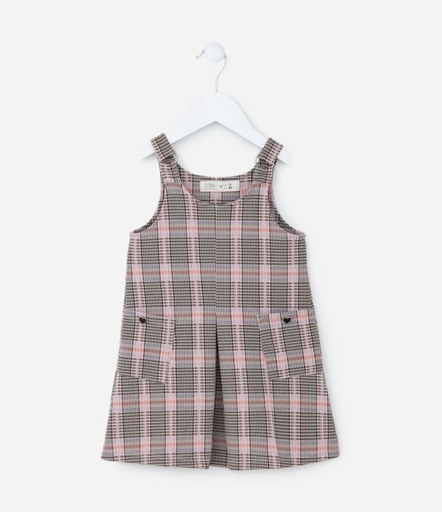 Peto infantil con Bolsillos y Estampado a Cuadros - Talle 1 a 6 años