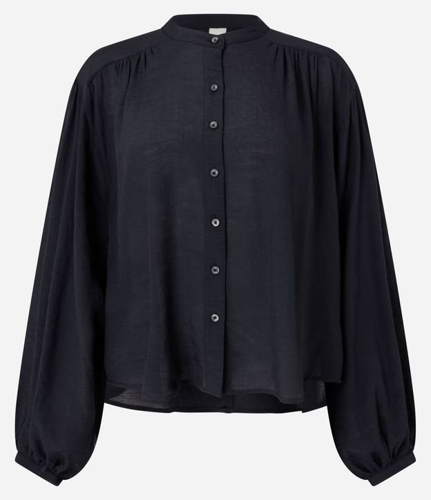Camisa en Chiffon con Manga Abullonada y Cuello Padre 6