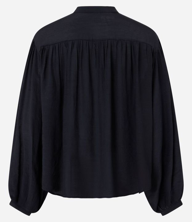 Camisa en Chiffon con Manga Abullonada y Cuello Padre 7
