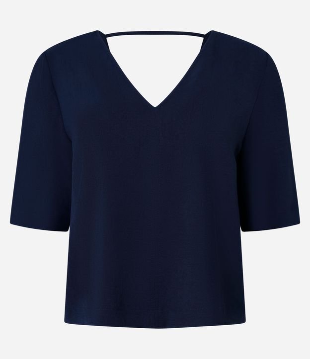 Blusa Suelta en Crepé con Escote V 7