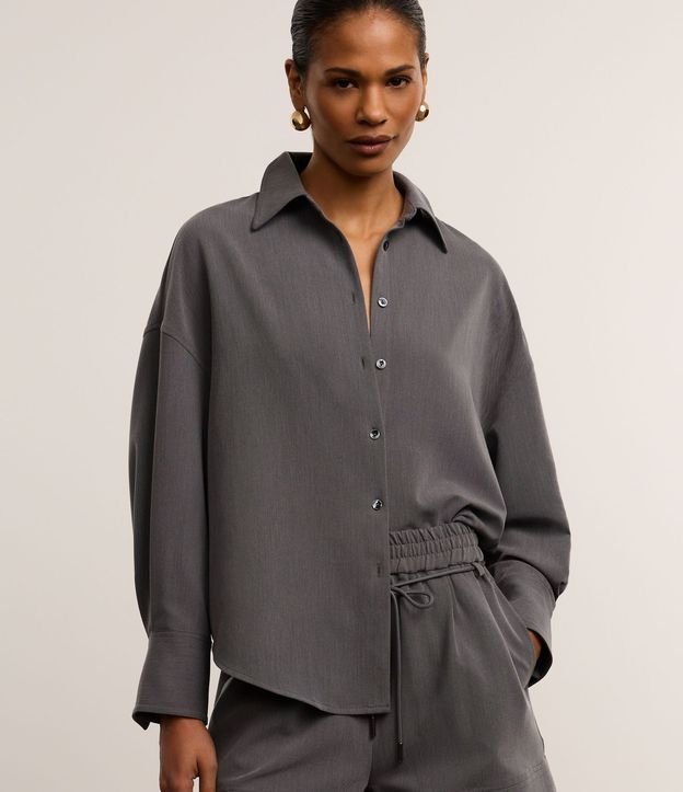 Camisa Oversized Sastrería con Puño Largo