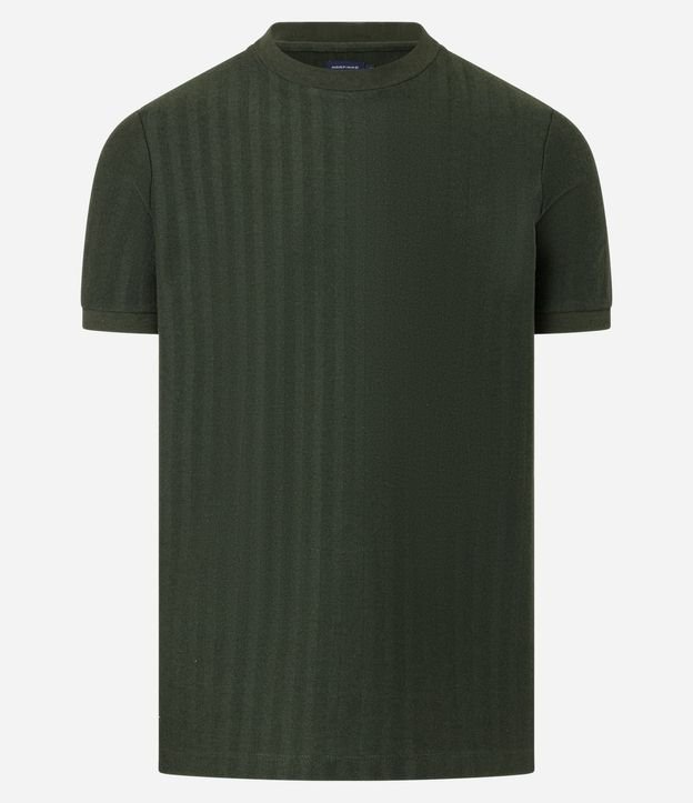 Remera Slim en Algodón con Textura Espina de Pez