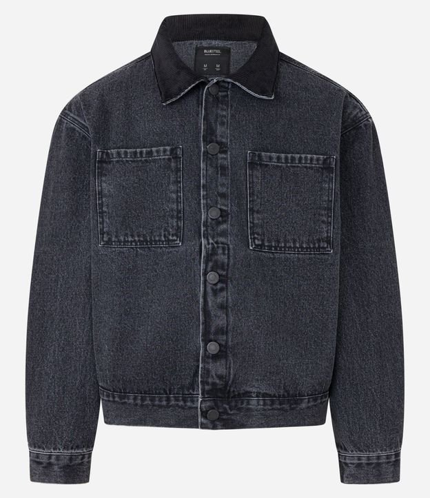 Campera Trucker Boxy con Cuello de Terciopelo 4