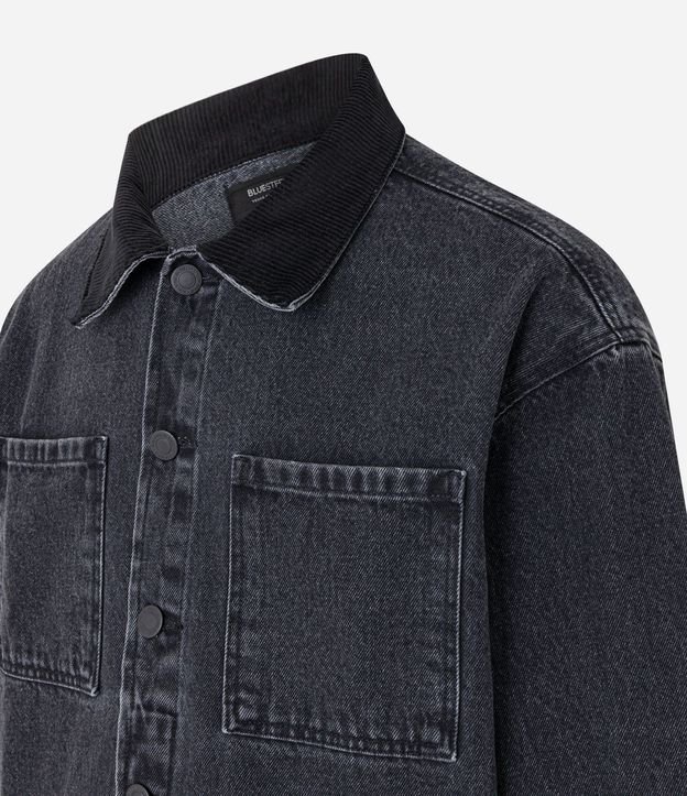 Campera Trucker Boxy con Cuello de Terciopelo 5