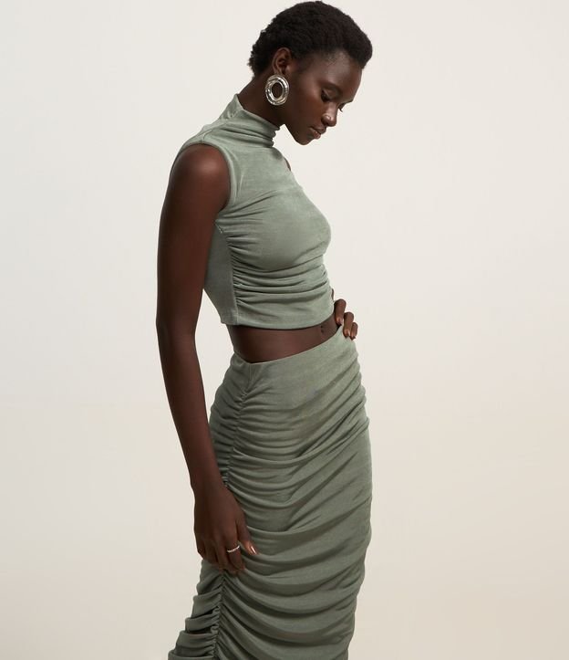 Pollera New Midi Fruncida en Rib 2