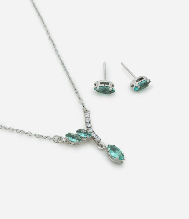 Conjunto de Collar y Caravanas Delicadas con Detalles en Zirconia