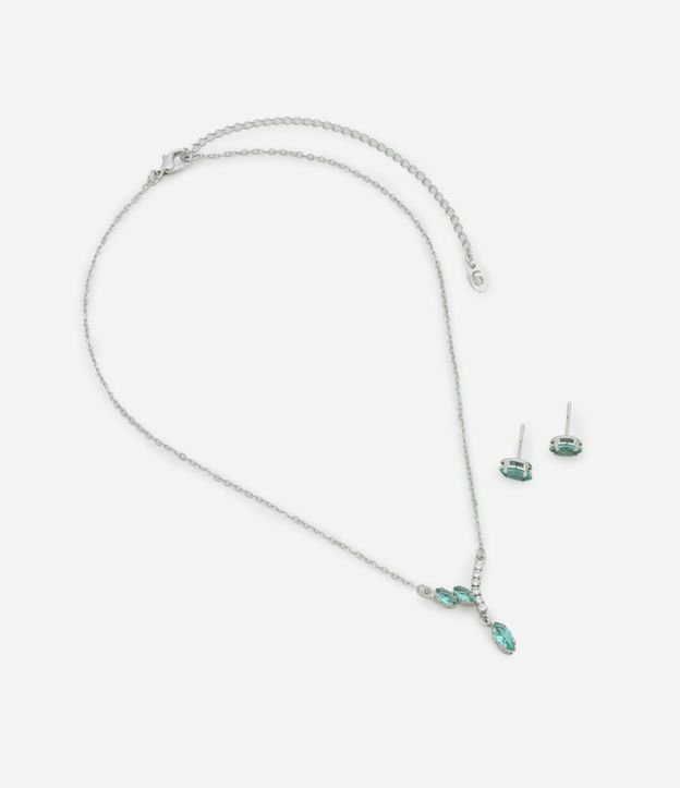 Conjunto de Collar y Caravanas Delicadas con Detalles en Zirconia 2