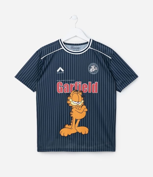 Remera Deportiva Relaxed Infantil con Estampa Garfield - Tam  5 a 14 años