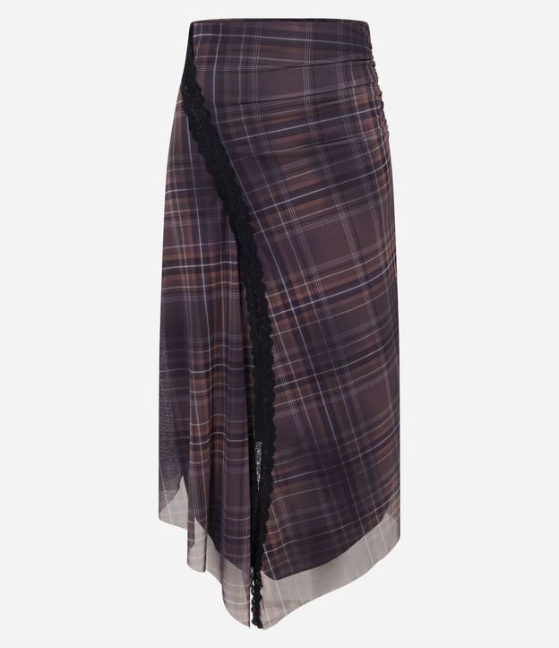 Pollera New Midi en Tule de Cuadros con Puntas 5