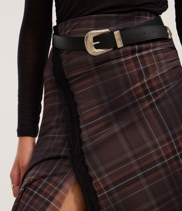 Pollera New Midi en Tule de Cuadros con Puntas 4